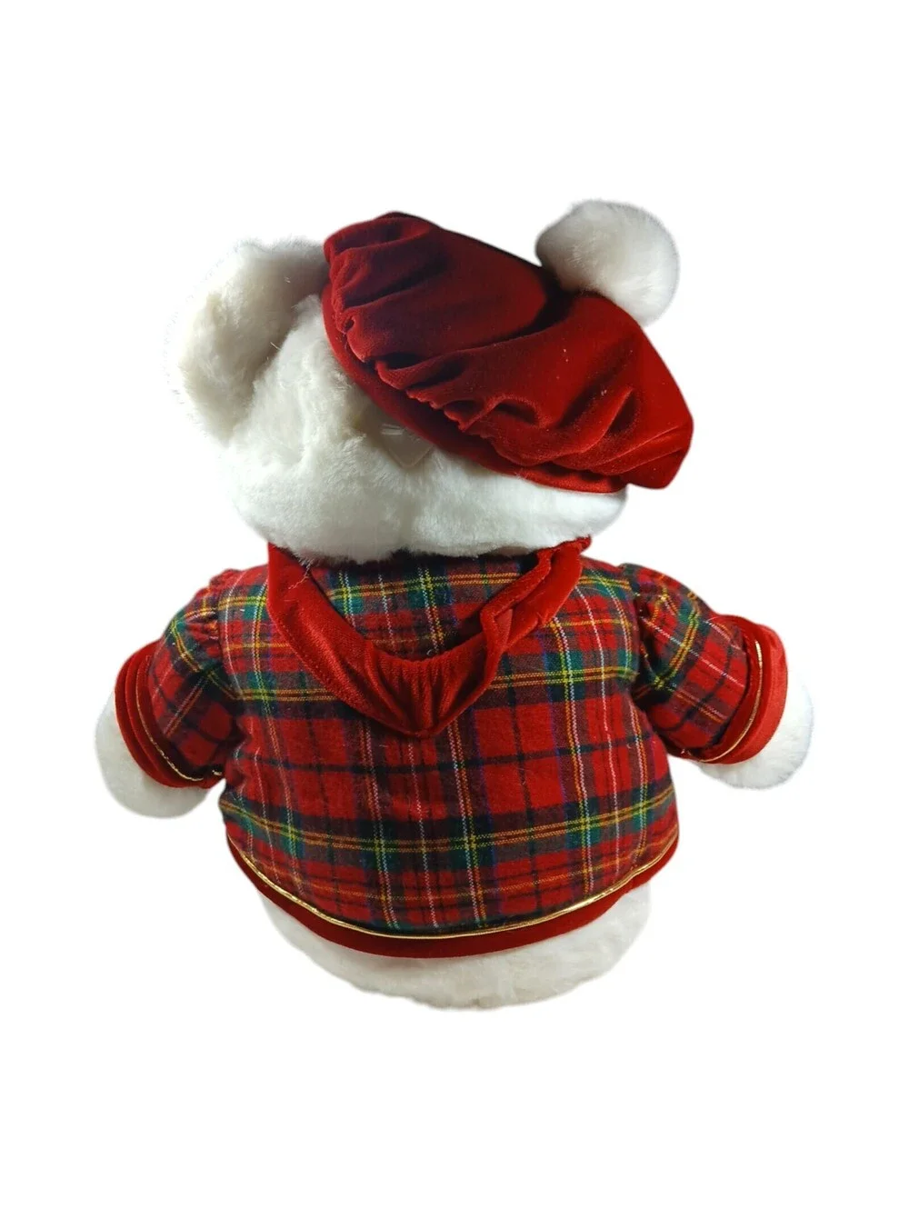 Dan Dee 1999 Snowflake Teddy Christmas Plaid White Teddy Bear Plush with Tag 21